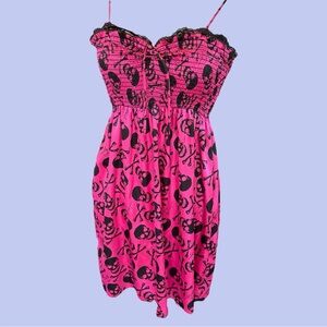 Betsey Johnson Y2K skull 💀 slip dress size S